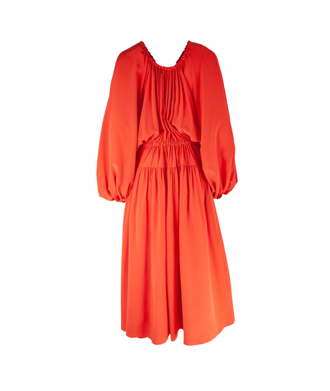 ROCHAS Коралловое шелковое повседневное платье, фото 7
