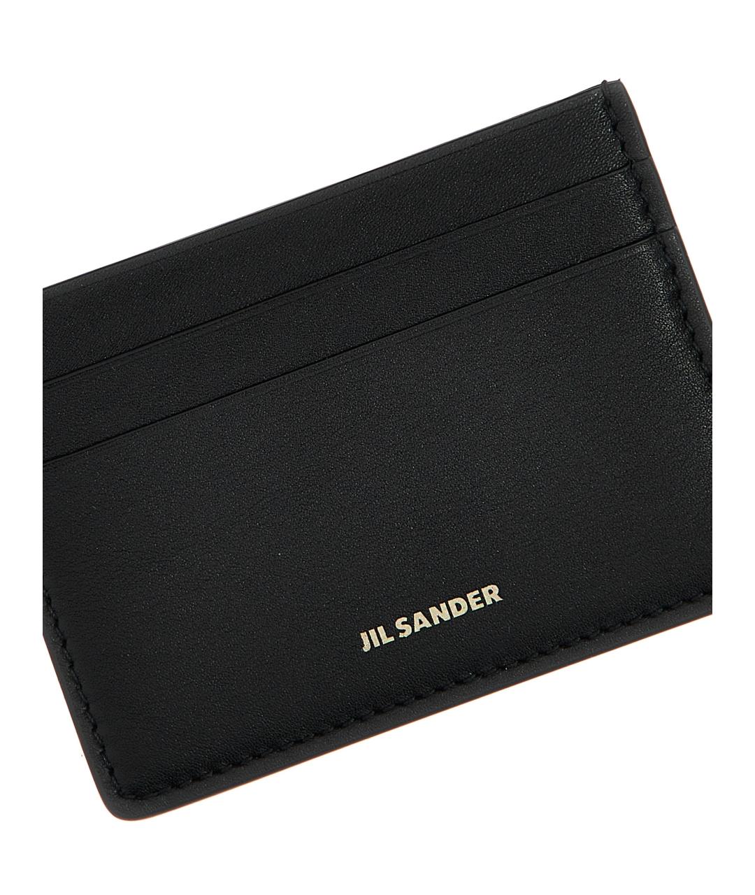 JIL SANDER Черный кожаный кардхолдер, фото 3