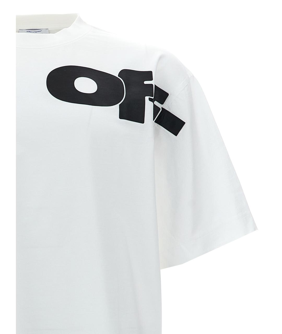 OFF-WHITE Белая хлопковая футболка, фото 3