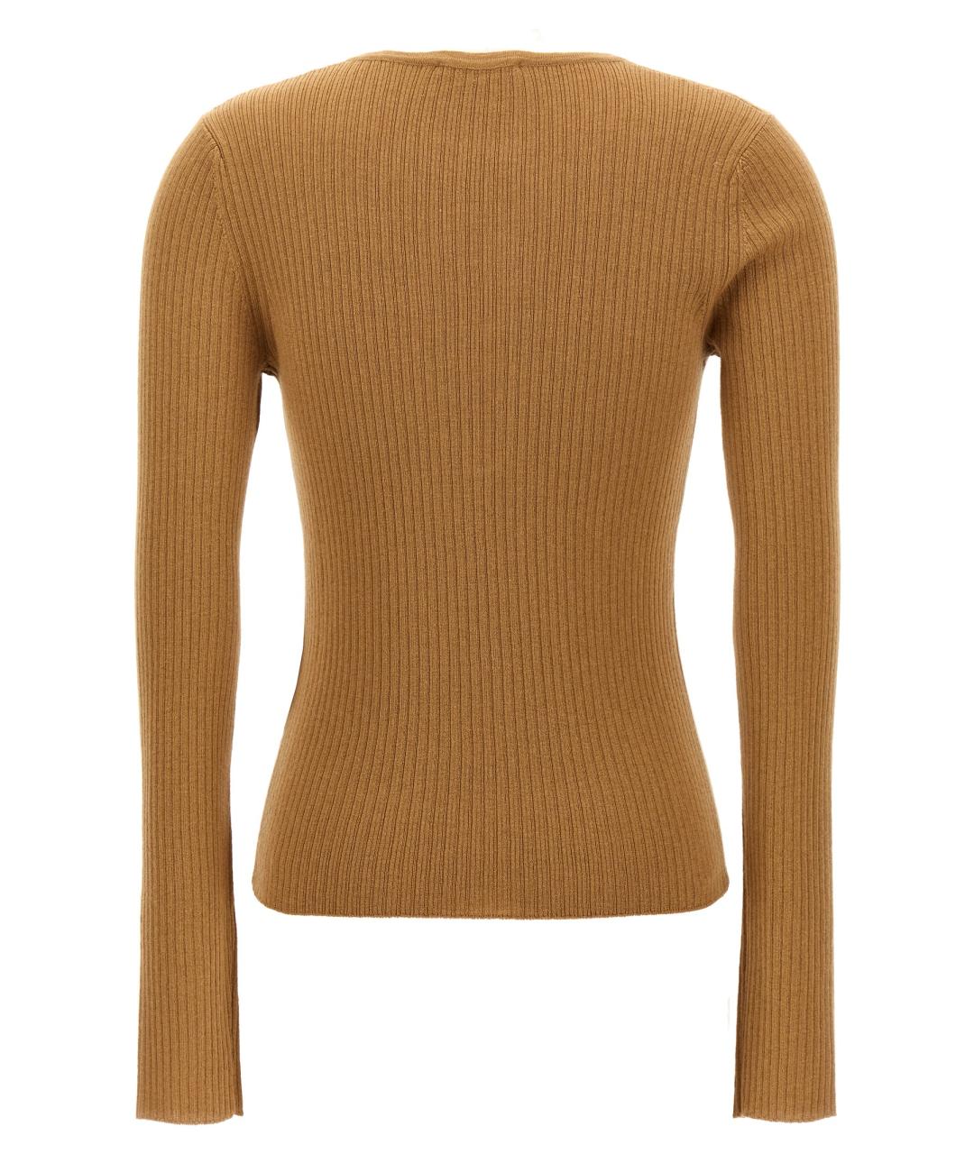 MAX MARA Бежевый шелковый джемпер / свитер, фото 2