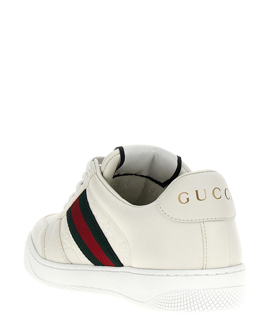 GUCCI Белые кожаные кеды, фото 3