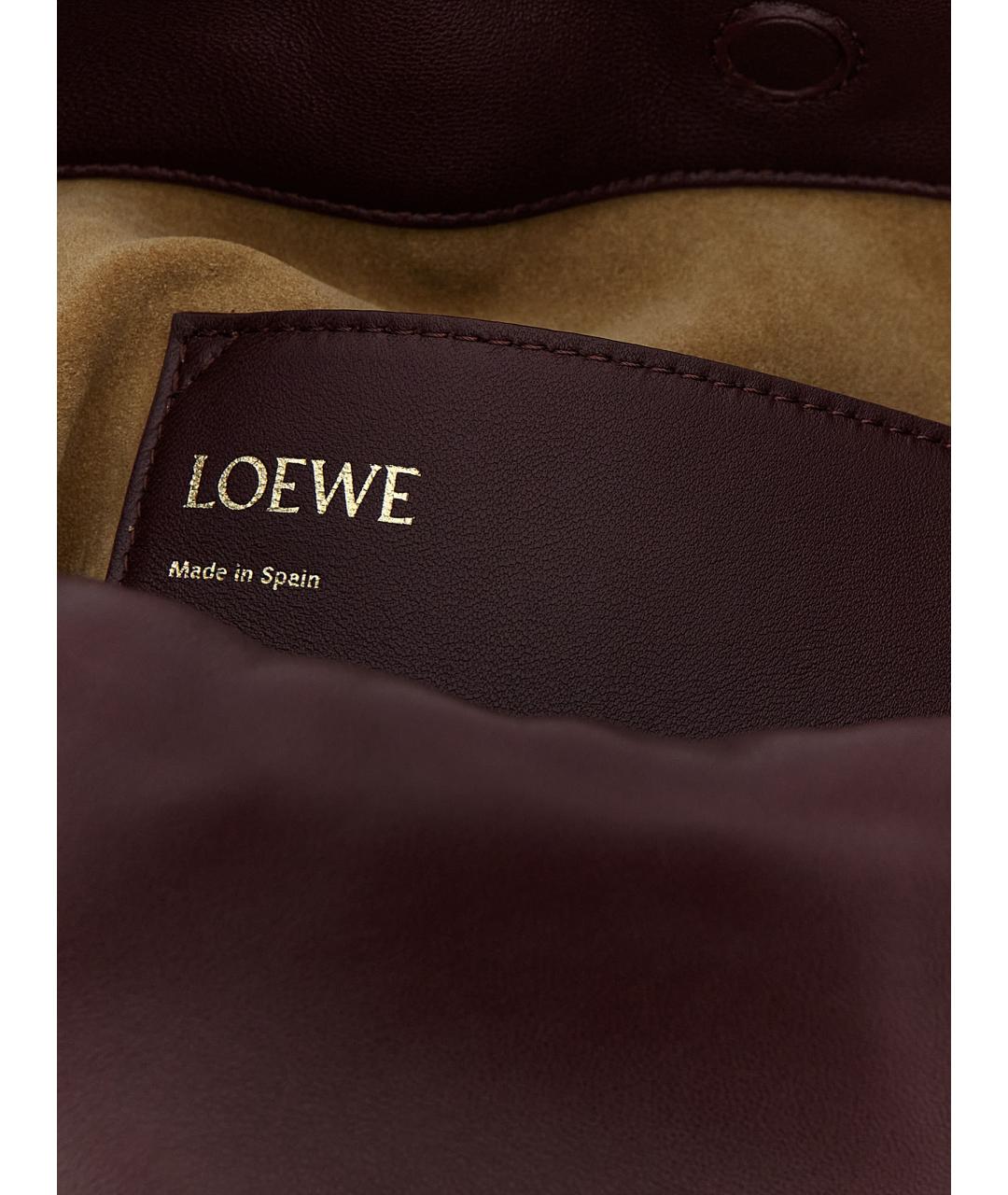 LOEWE Бордовая кожаная сумка через плечо, фото 4