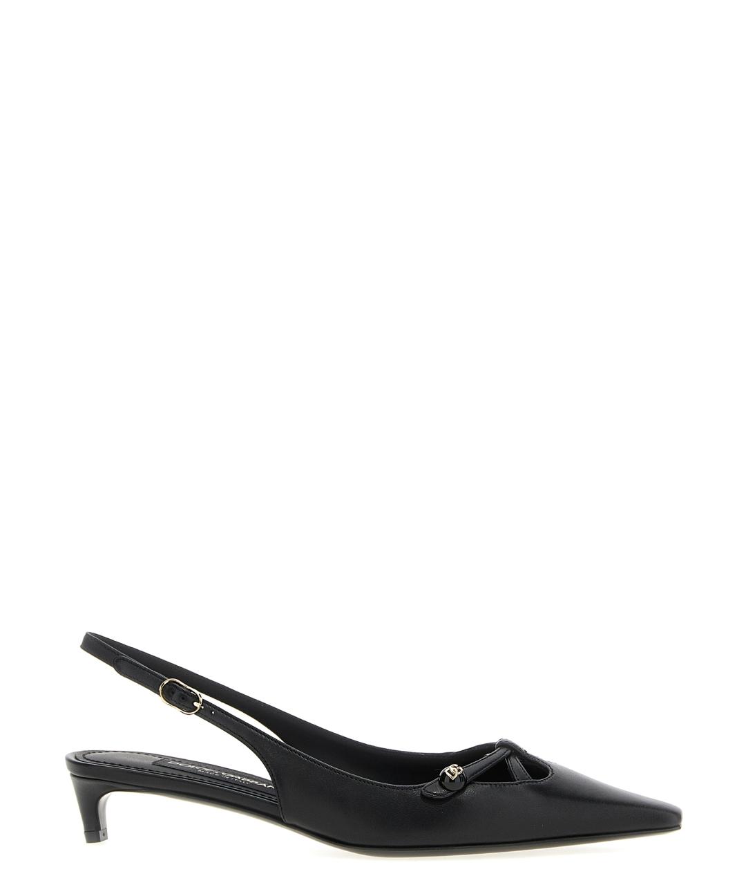 DOLCE&GABBANA Черные кожаные туфли, фото 1
