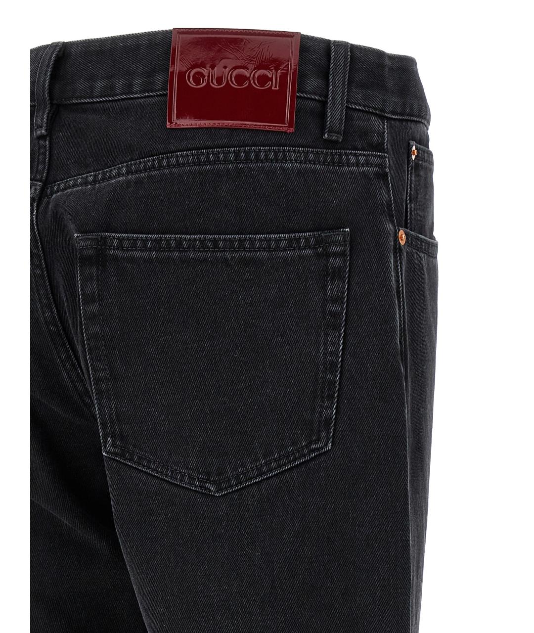 GUCCI Черные хлопковые прямые джинсы, фото 4
