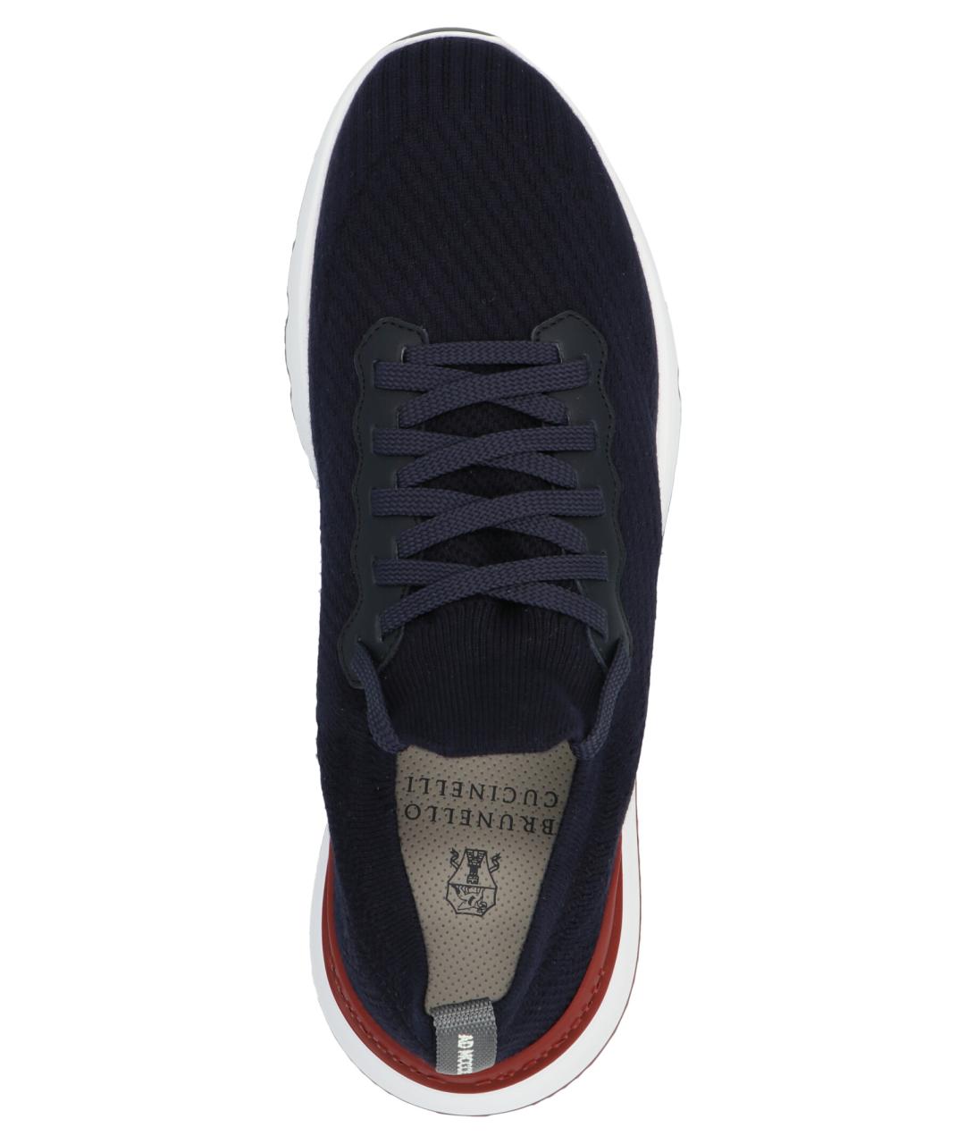 BRUNELLO CUCINELLI Синие текстильные низкие кроссовки / кеды, фото 3