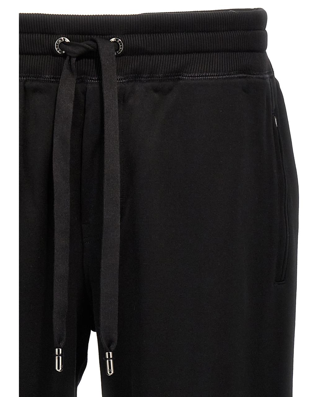 DOLCE&GABBANA Черные хлопковые повседневные брюки, фото 3