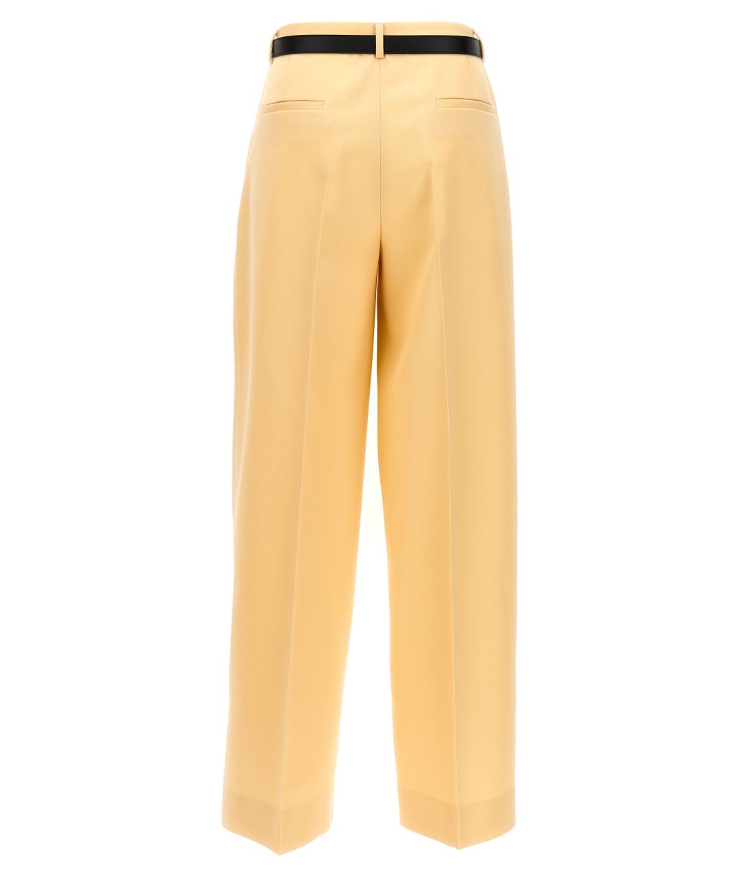 JIL SANDER Желтые шерстяные прямые брюки, фото 2