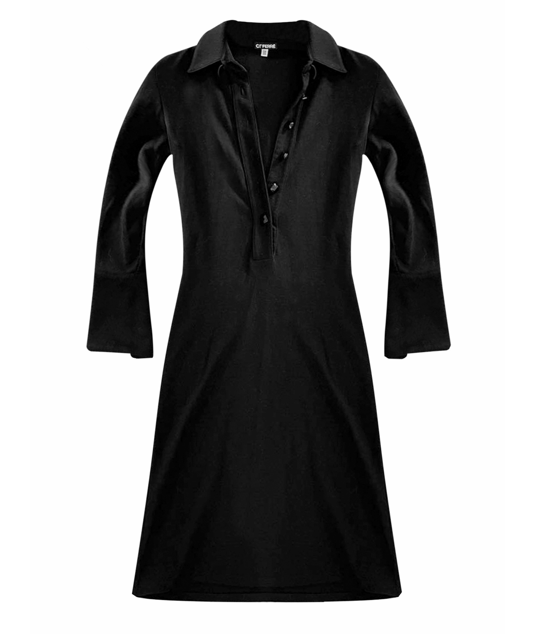 GIANFRANCO FERRE Черное шерстяное повседневное платье, фото 1