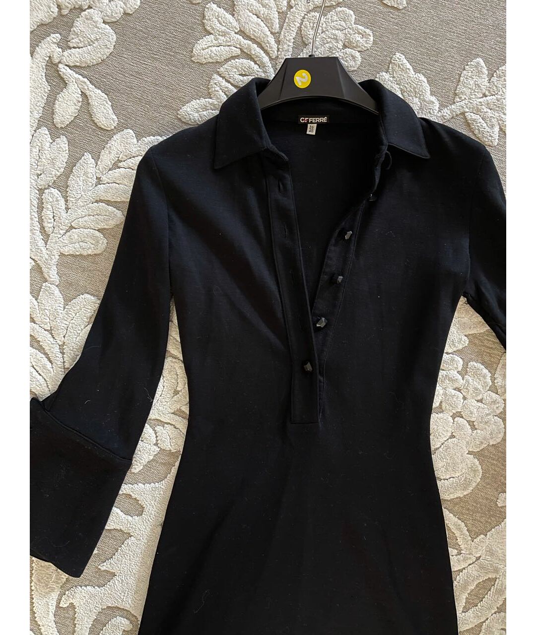 GIANFRANCO FERRE Черное шерстяное повседневное платье, фото 2