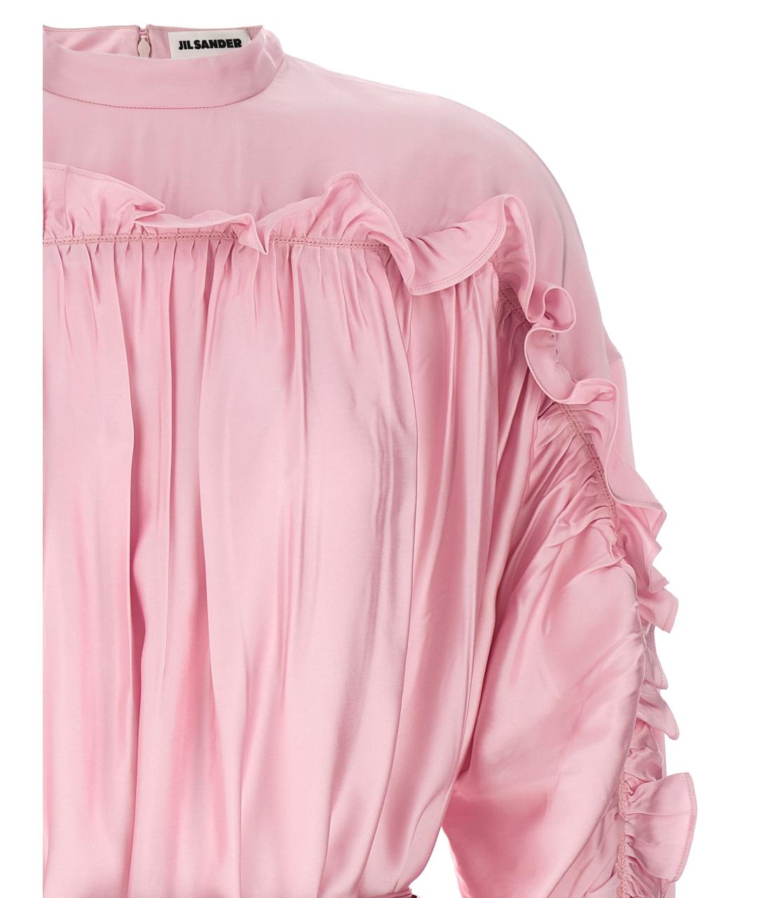 JIL SANDER Розовое вискозное повседневное платье, фото 3
