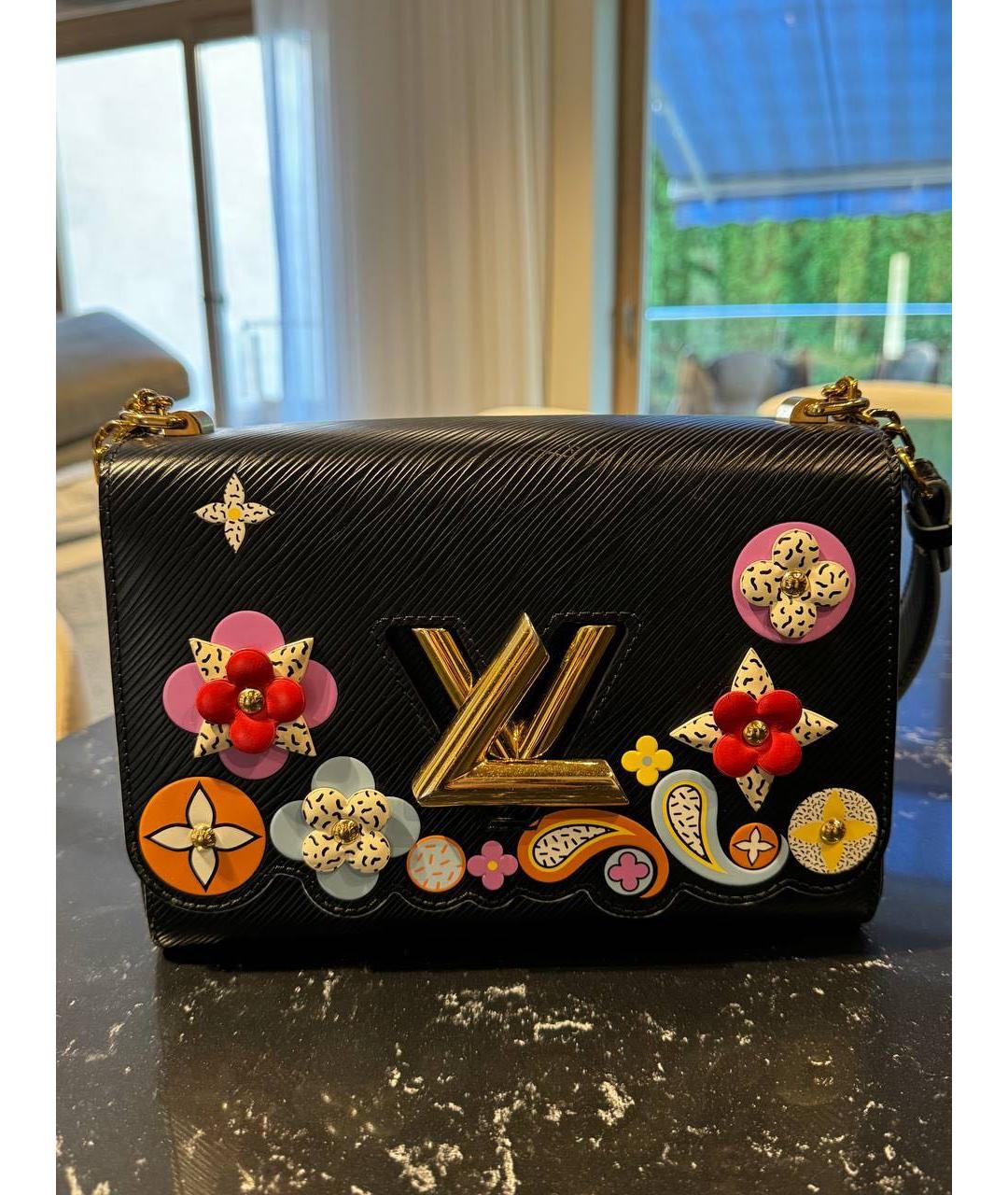 LOUIS VUITTON Черная кожаная сумка через плечо, фото 9