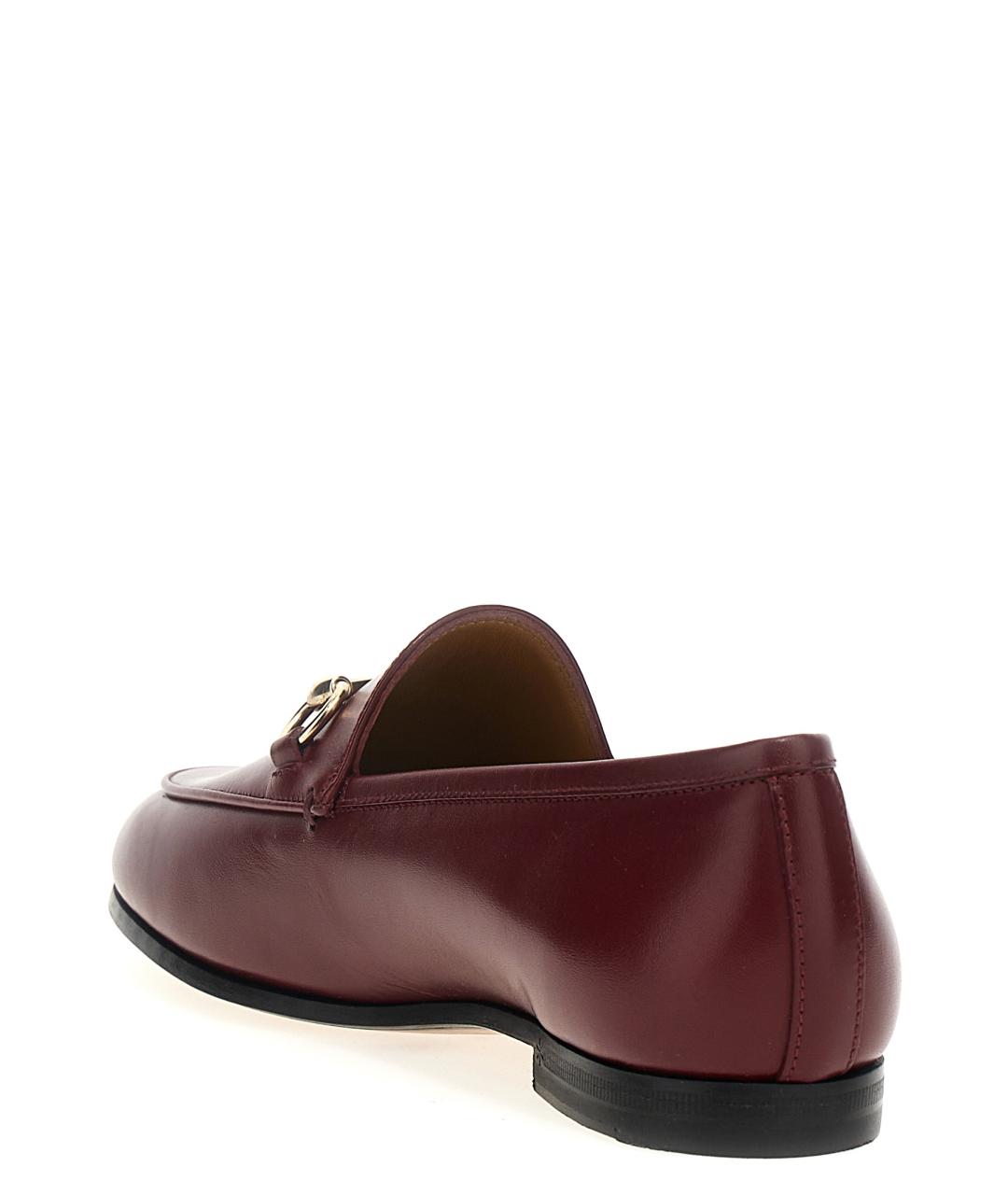 GUCCI Бордовые кожаные лоферы, фото 3