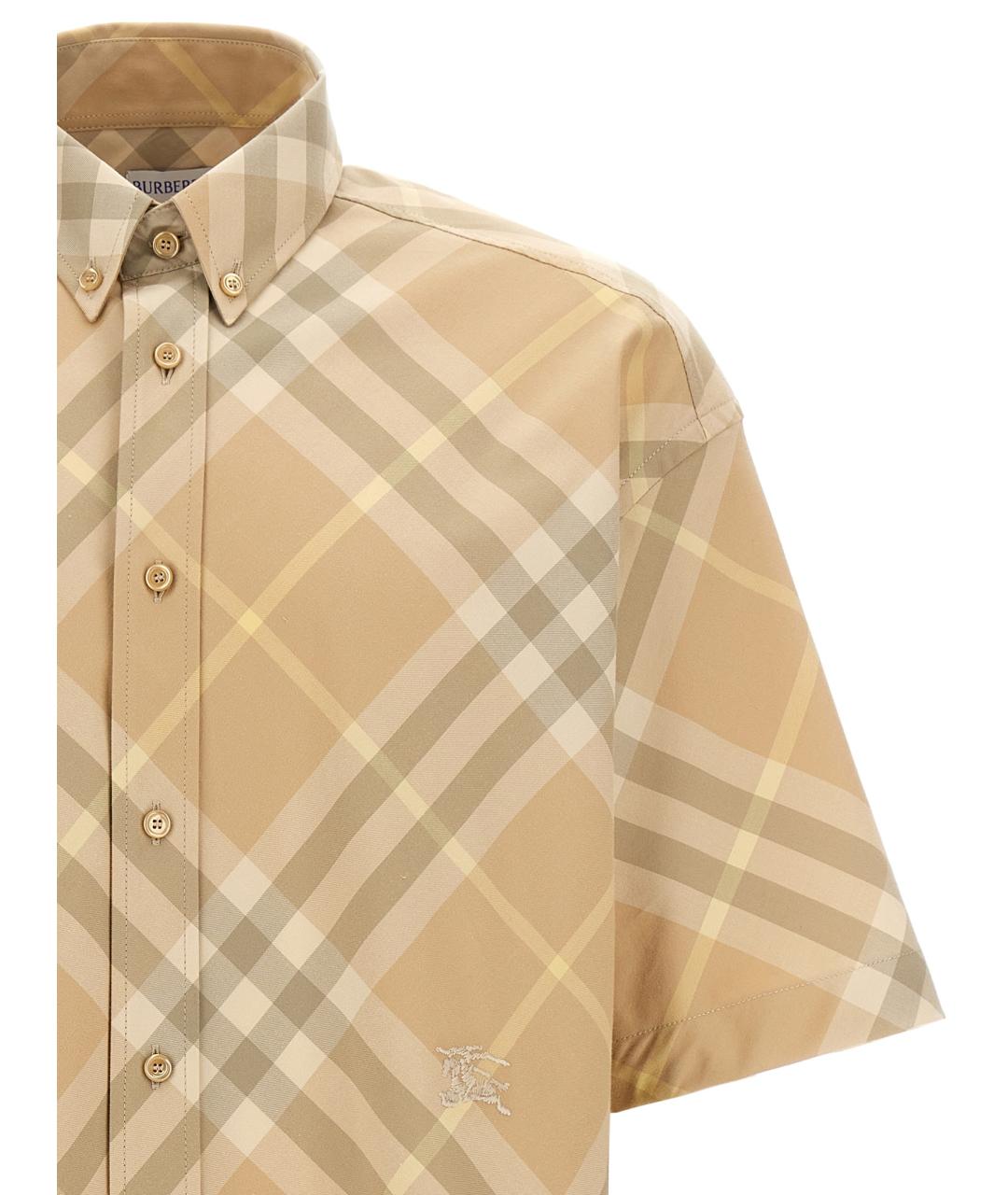 BURBERRY Бежевая хлопковая кэжуал рубашка, фото 3