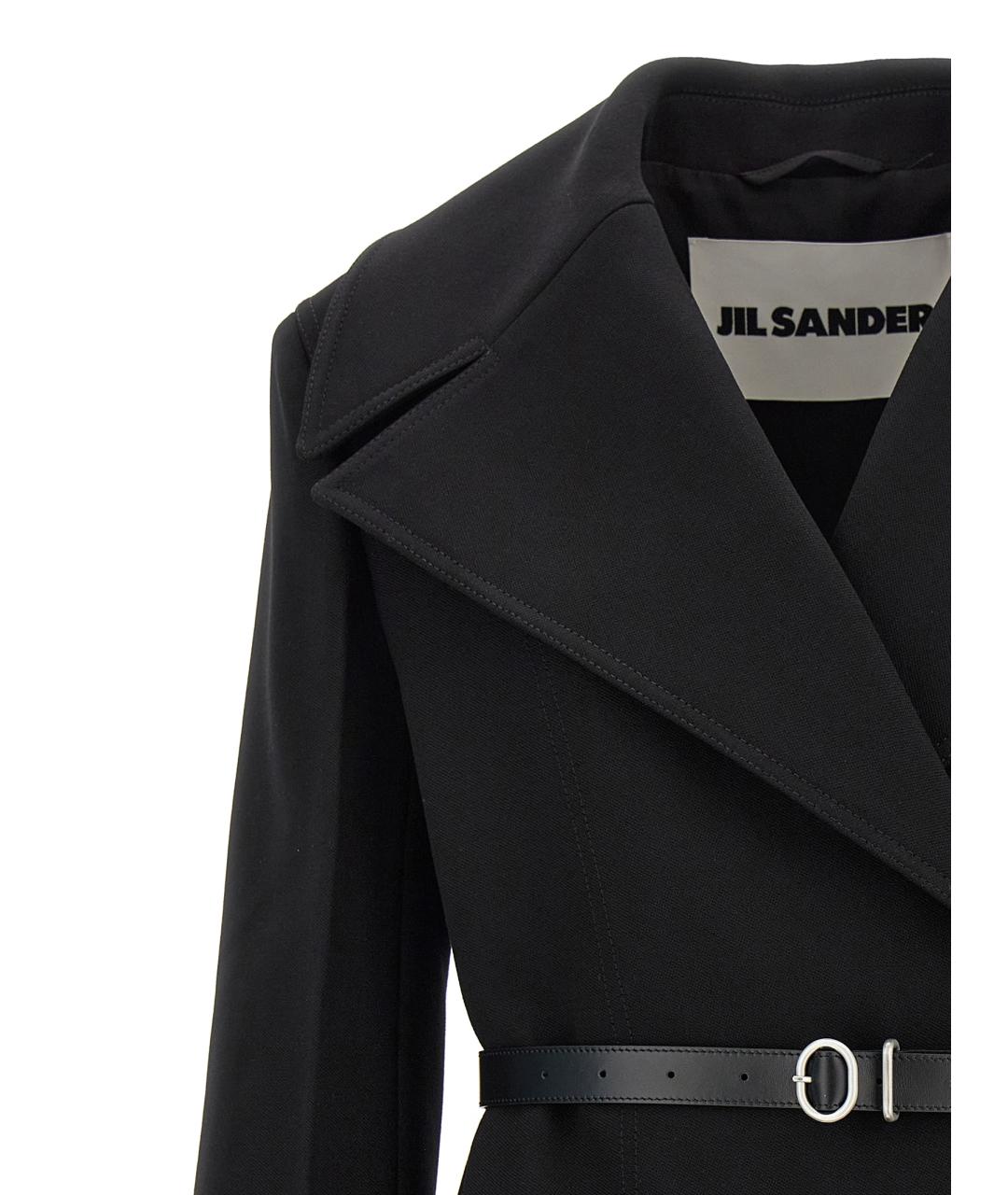 JIL SANDER Черное шерстяное пальто, фото 3