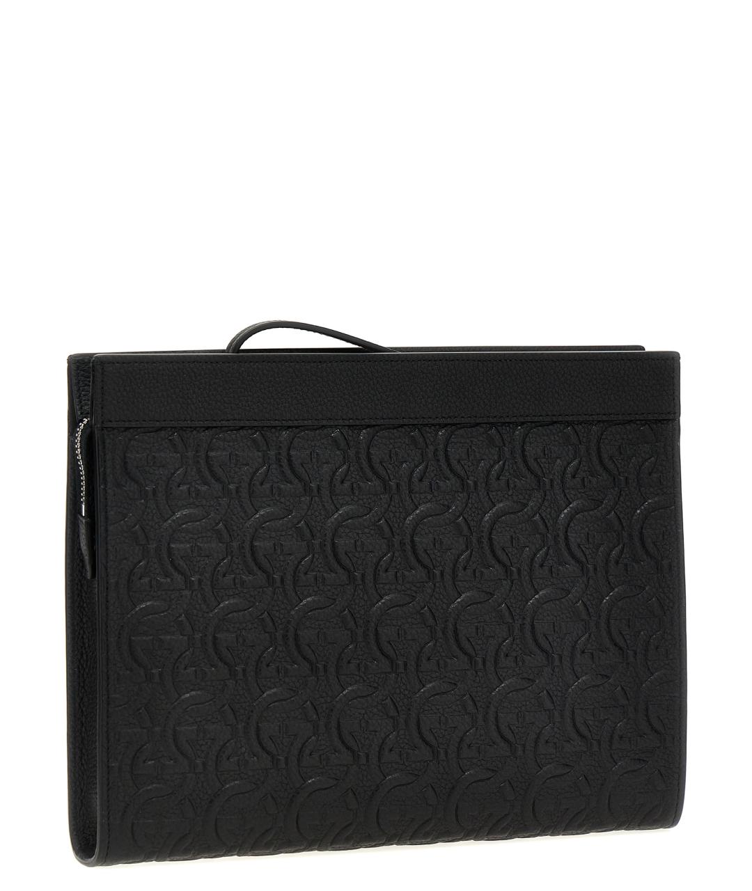 FERRAGAMO Черная кожаная барсетка, фото 2