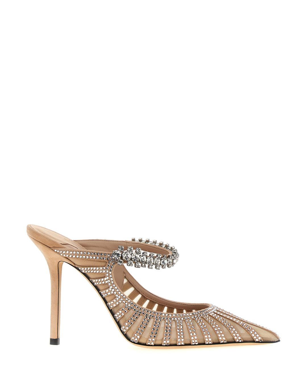 JIMMY CHOO Розовые текстильные мюли, фото 1