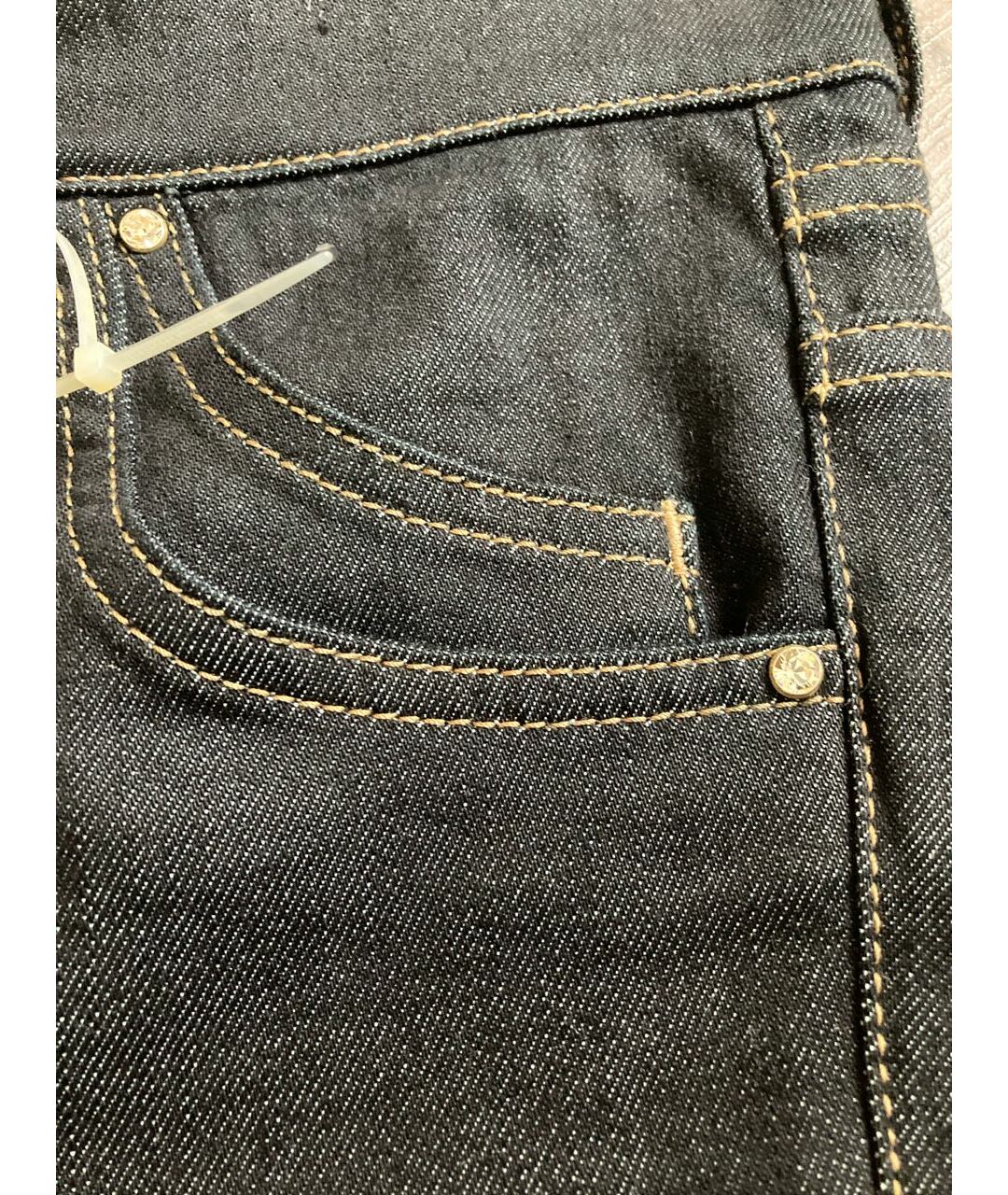 BLUMARINE Темно-синие хлопко-полиэстеровые прямые джинсы, фото 5