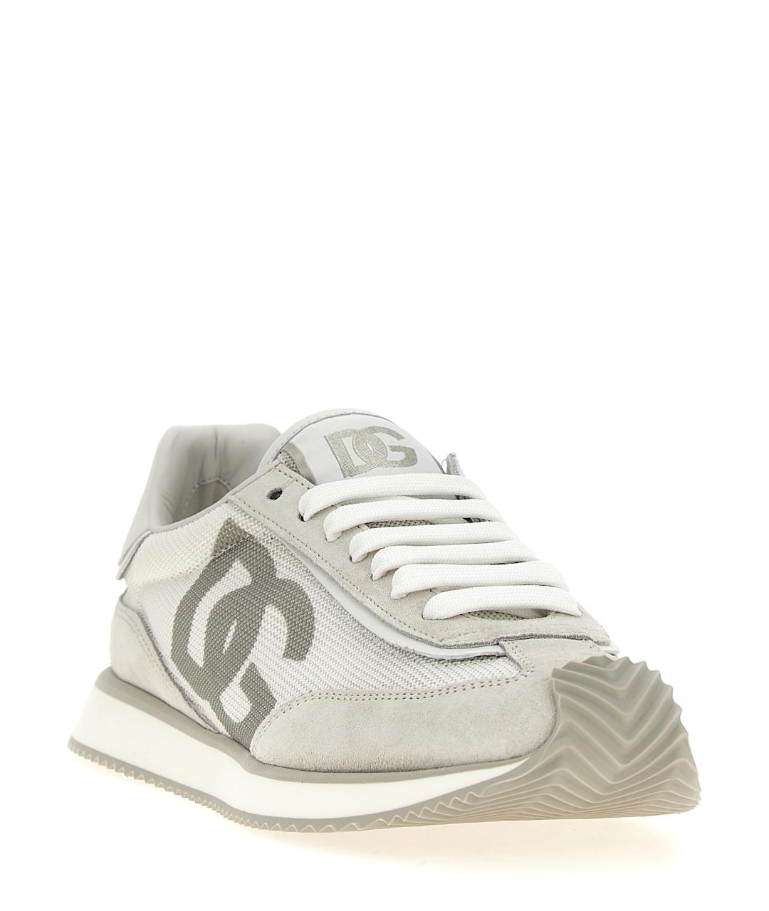 DOLCE&GABBANA Серые замшевые низкие кроссовки / кеды, фото 2