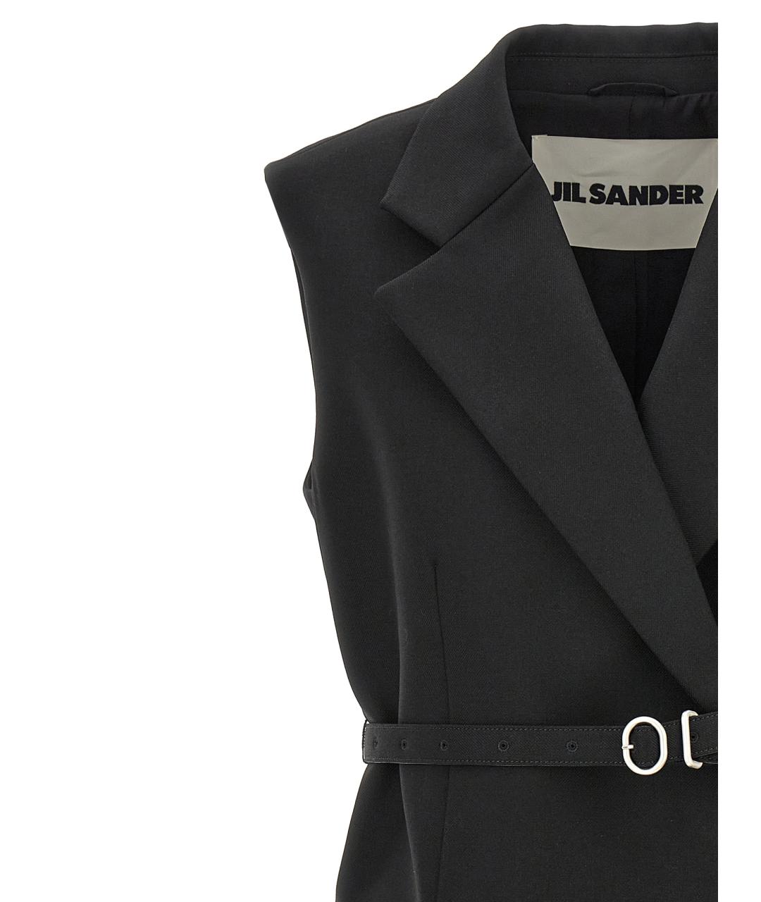 JIL SANDER Черная шерстяная жилетка, фото 3