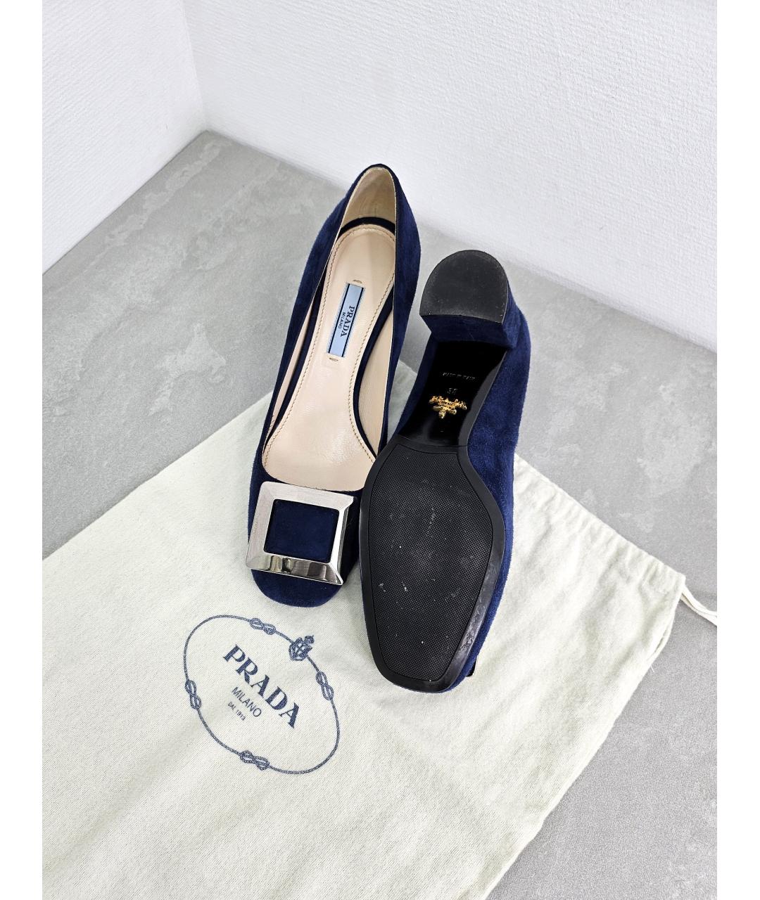 PRADA Синие замшевые туфли, фото 7