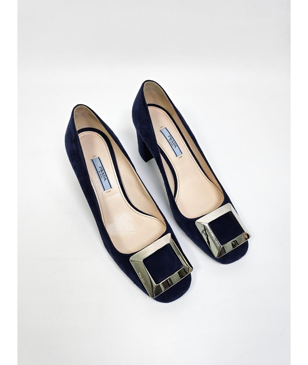PRADA Синие замшевые туфли, фото 3