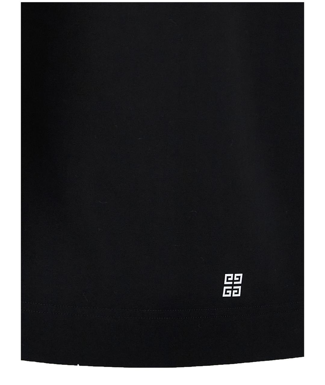 GIVENCHY Черная хлопко-эластановая футболка, фото 4
