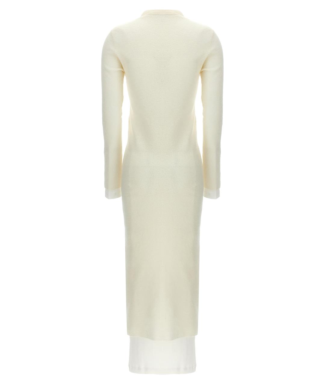 JIL SANDER Белое шерстяное повседневное платье, фото 2