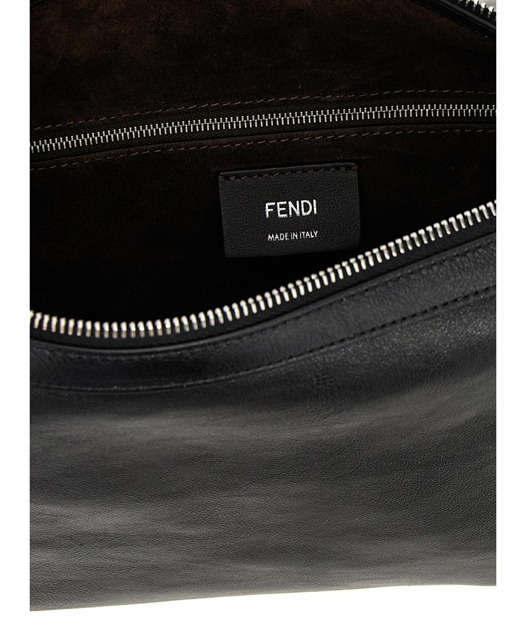 FENDI Черная кожаная сумка через плечо, фото 4