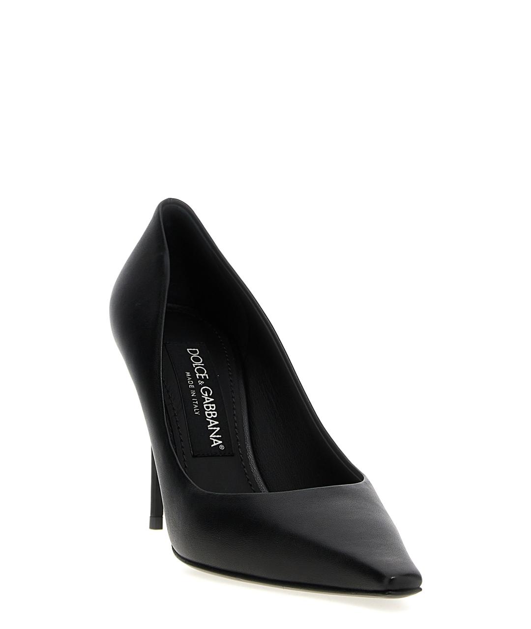 DOLCE&GABBANA Черные кожаные туфли, фото 2