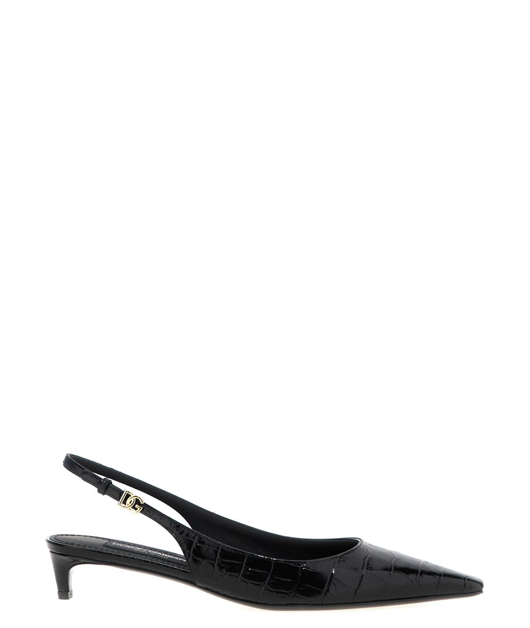 DOLCE&GABBANA Черные кожаные туфли, фото 1
