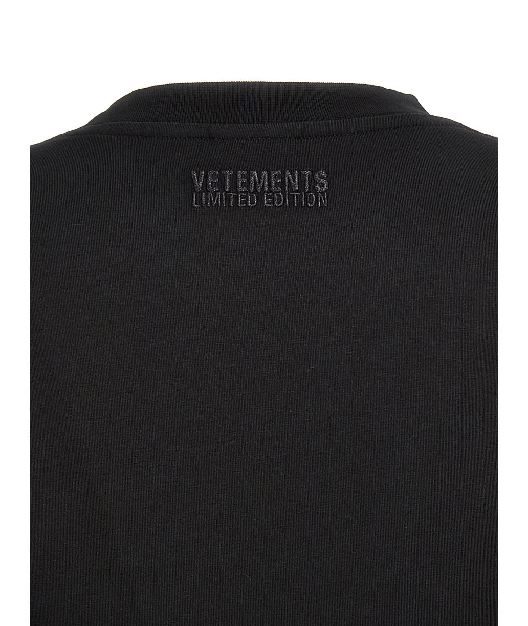 VETEMENTS Черное хлопковое повседневное платье, фото 4