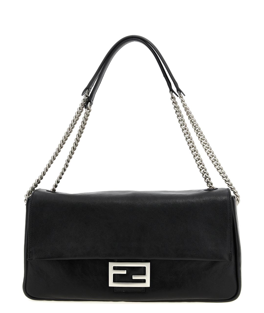 FENDI Черная кожаная сумка через плечо, фото 1