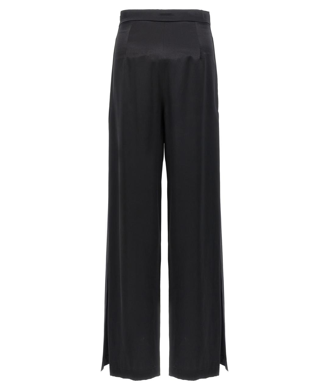 MAX MARA Черные шелковые брюки широкие, фото 2