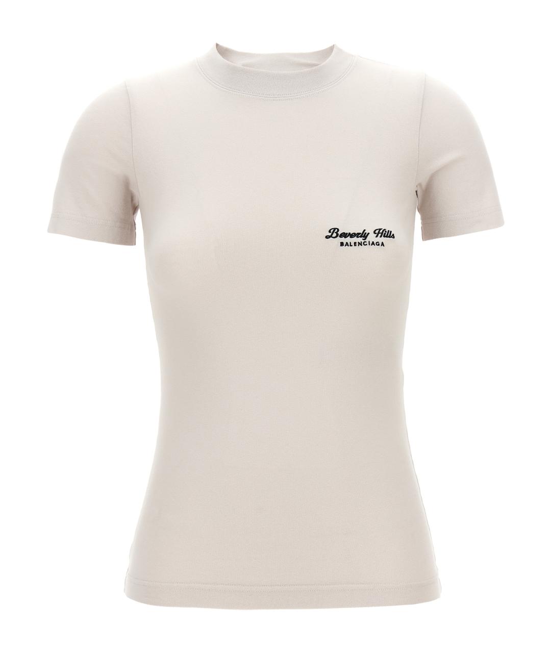 BALENCIAGA Белая хлопковая футболка, фото 1