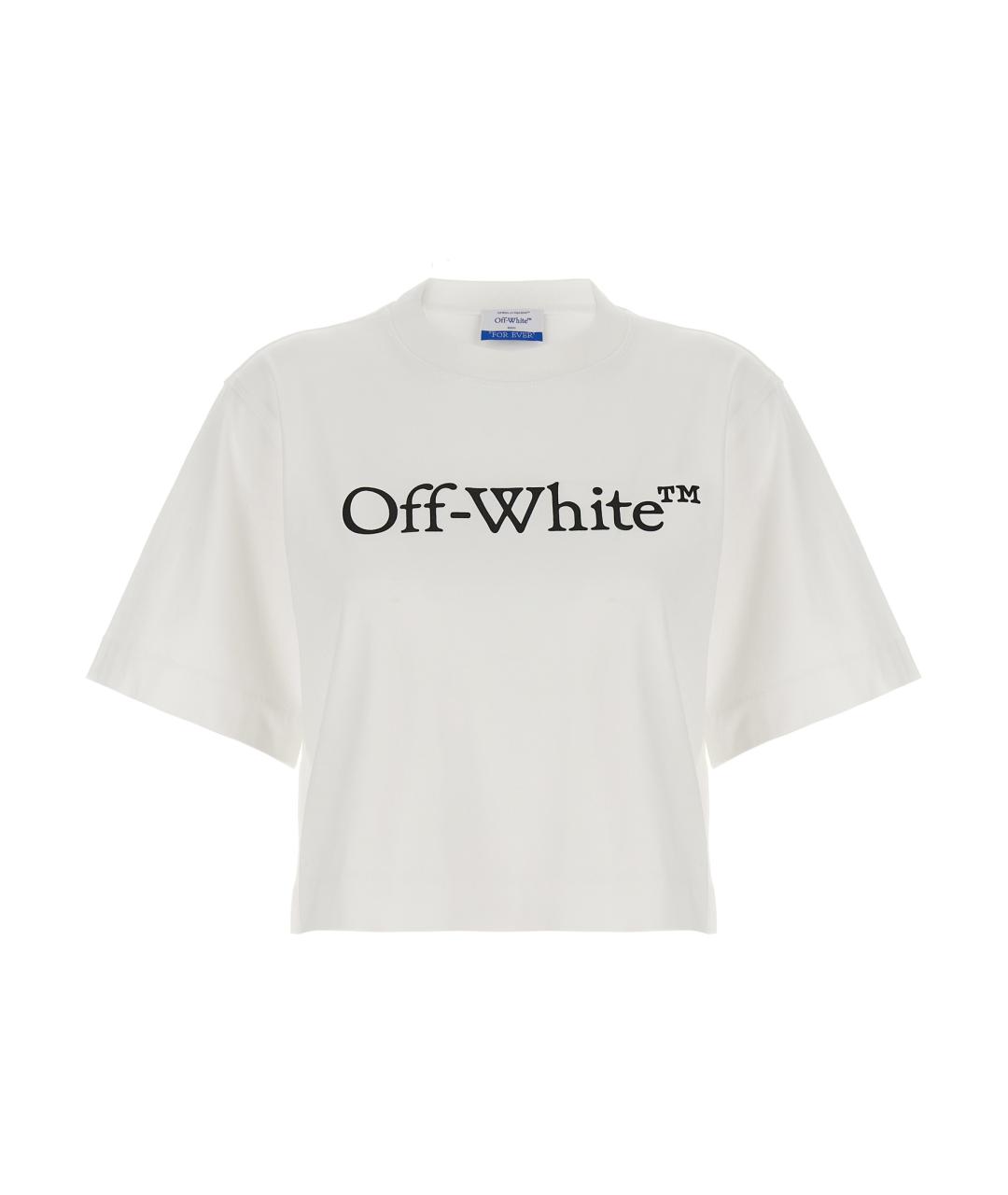 OFF-WHITE Белая хлопковая футболка, фото 1