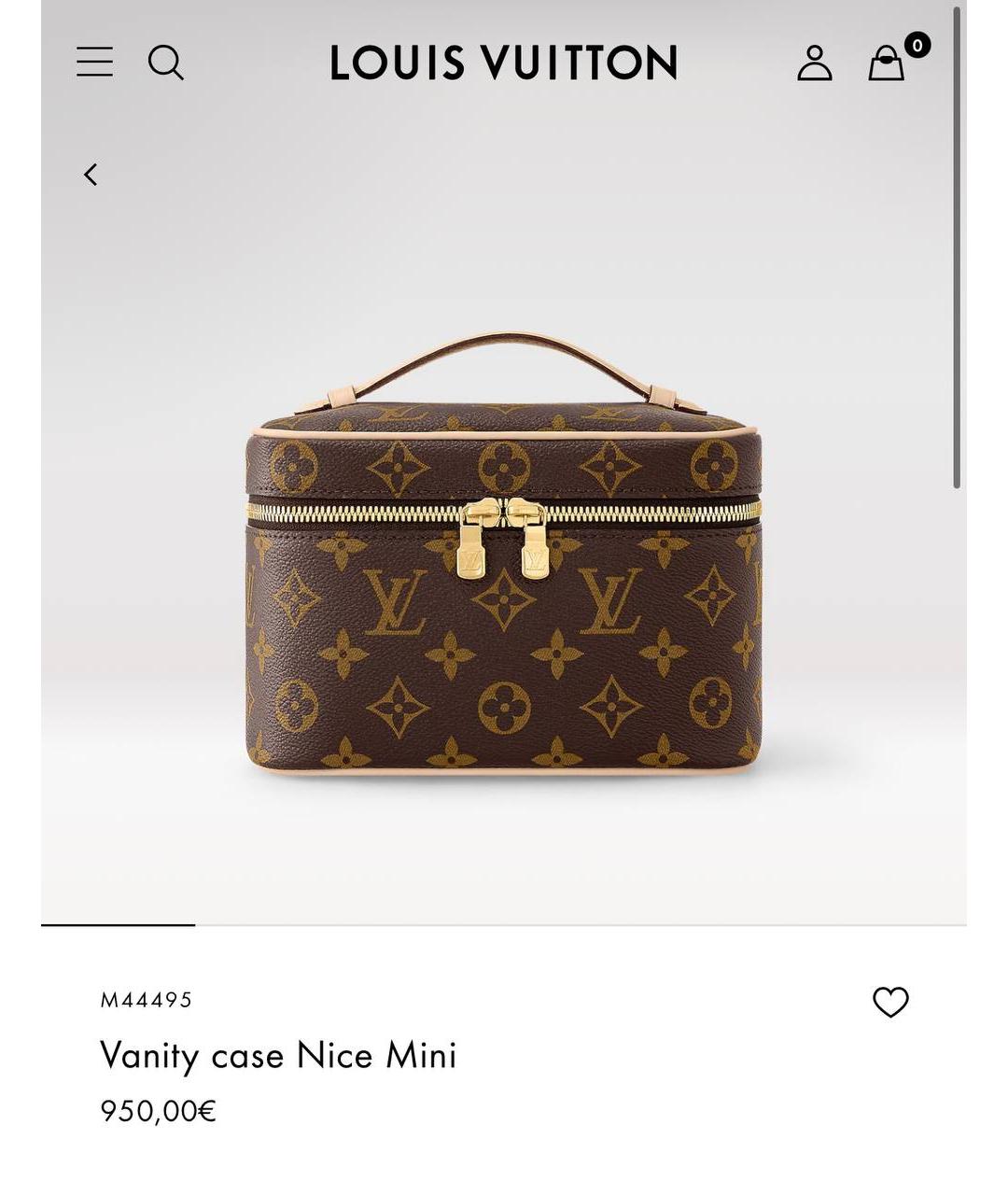 LOUIS VUITTON Коричневая кожаная косметичка, фото 6