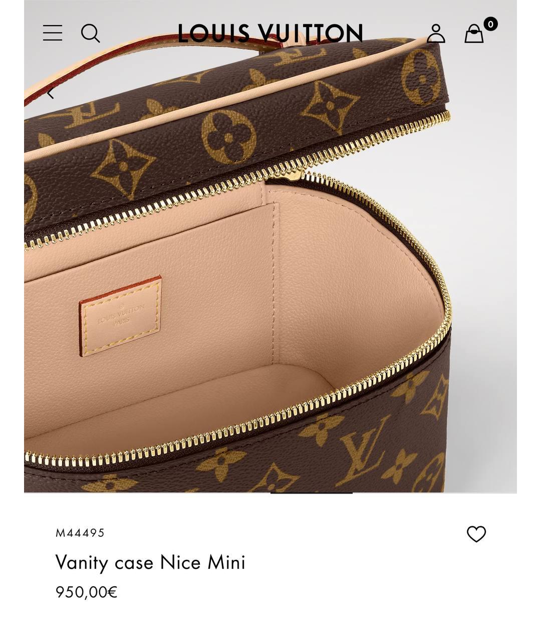 LOUIS VUITTON Коричневая кожаная косметичка, фото 4