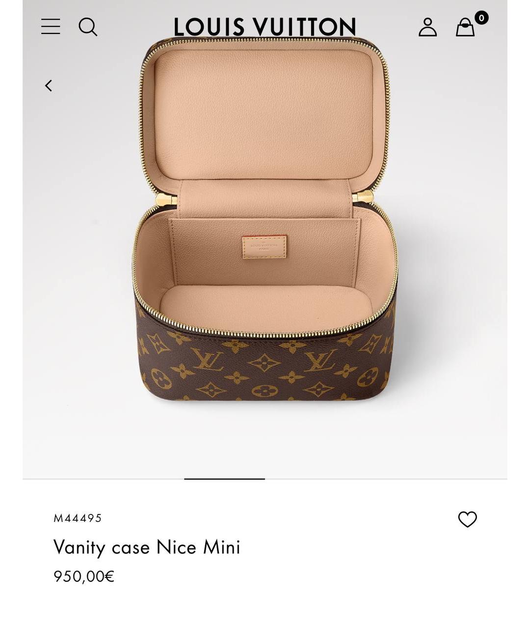 LOUIS VUITTON Коричневая кожаная косметичка, фото 3