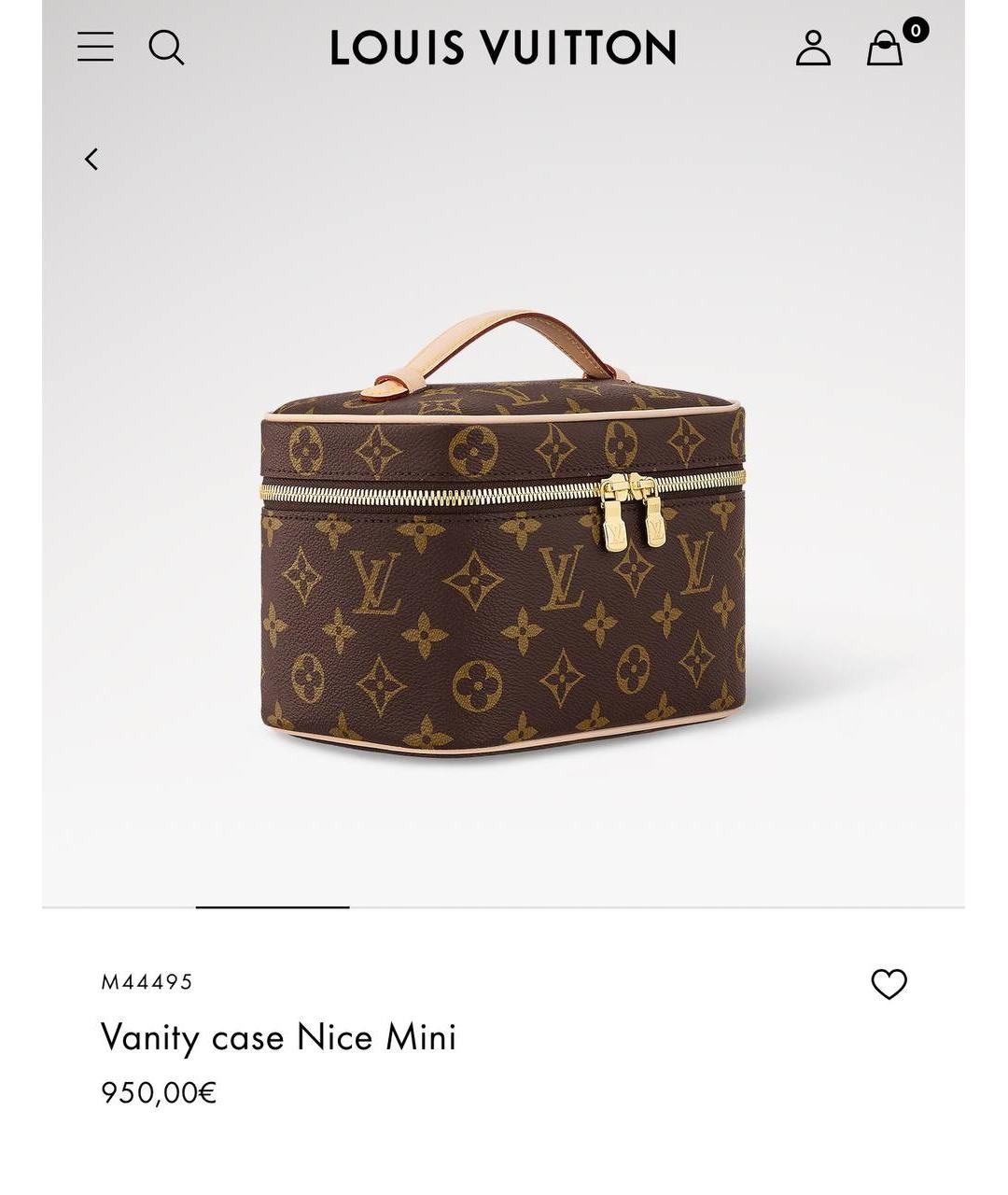 LOUIS VUITTON Коричневая кожаная косметичка, фото 2