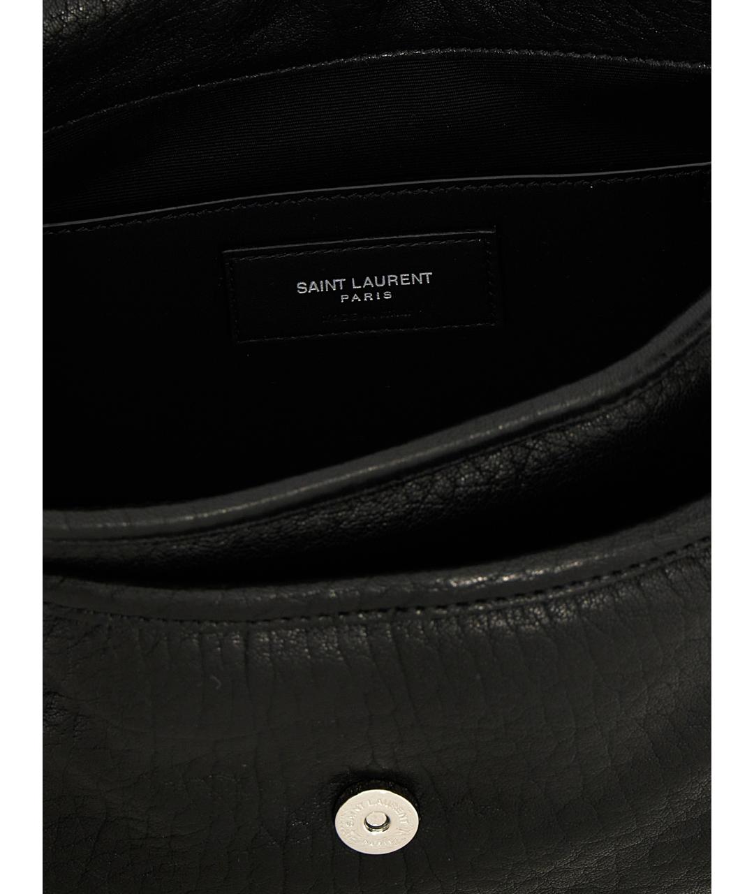 SAINT LAURENT Черная кожаная сумка на плечо, фото 4