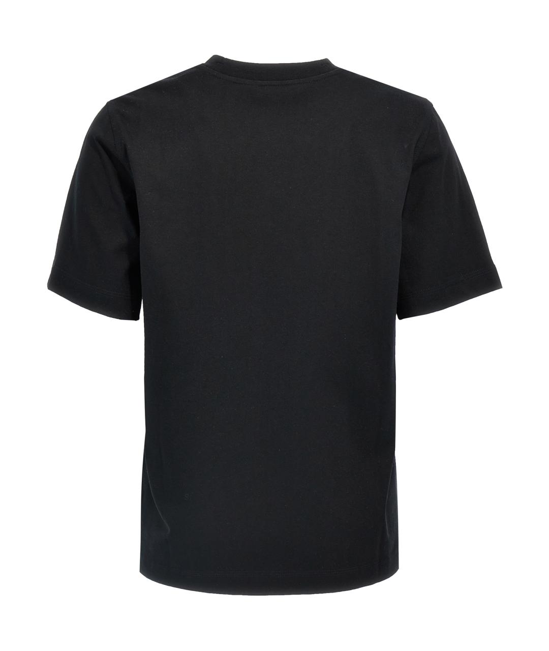 BURBERRY Черная хлопковая футболка, фото 2