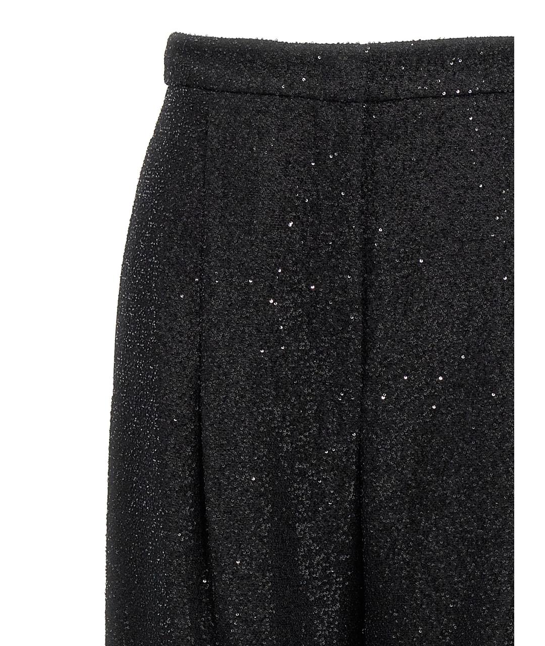 MAX MARA Черные вискозные прямые брюки, фото 4