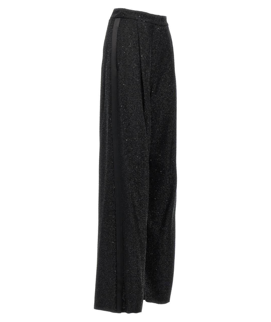 MAX MARA Черные вискозные прямые брюки, фото 3