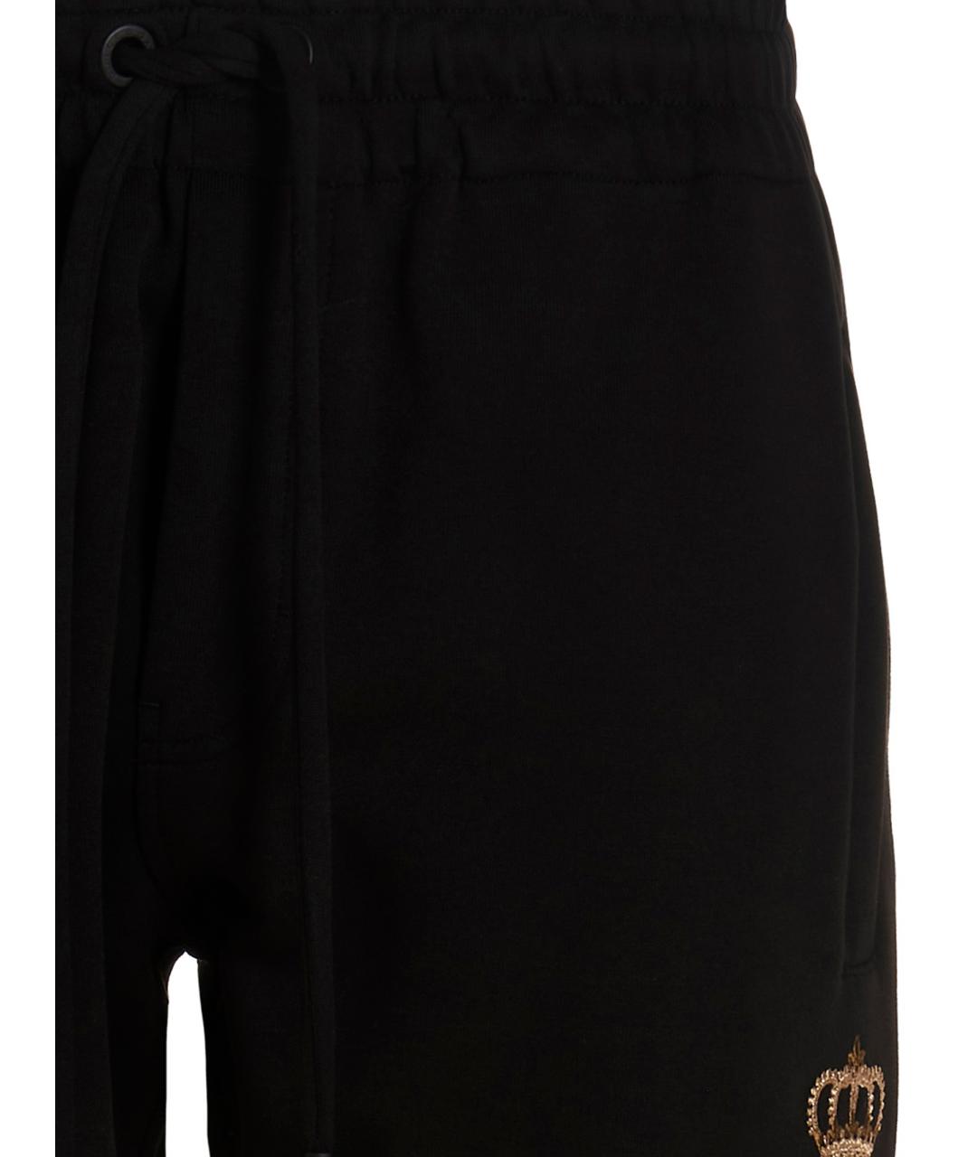 DOLCE&GABBANA Черные хлопковые повседневные брюки, фото 3