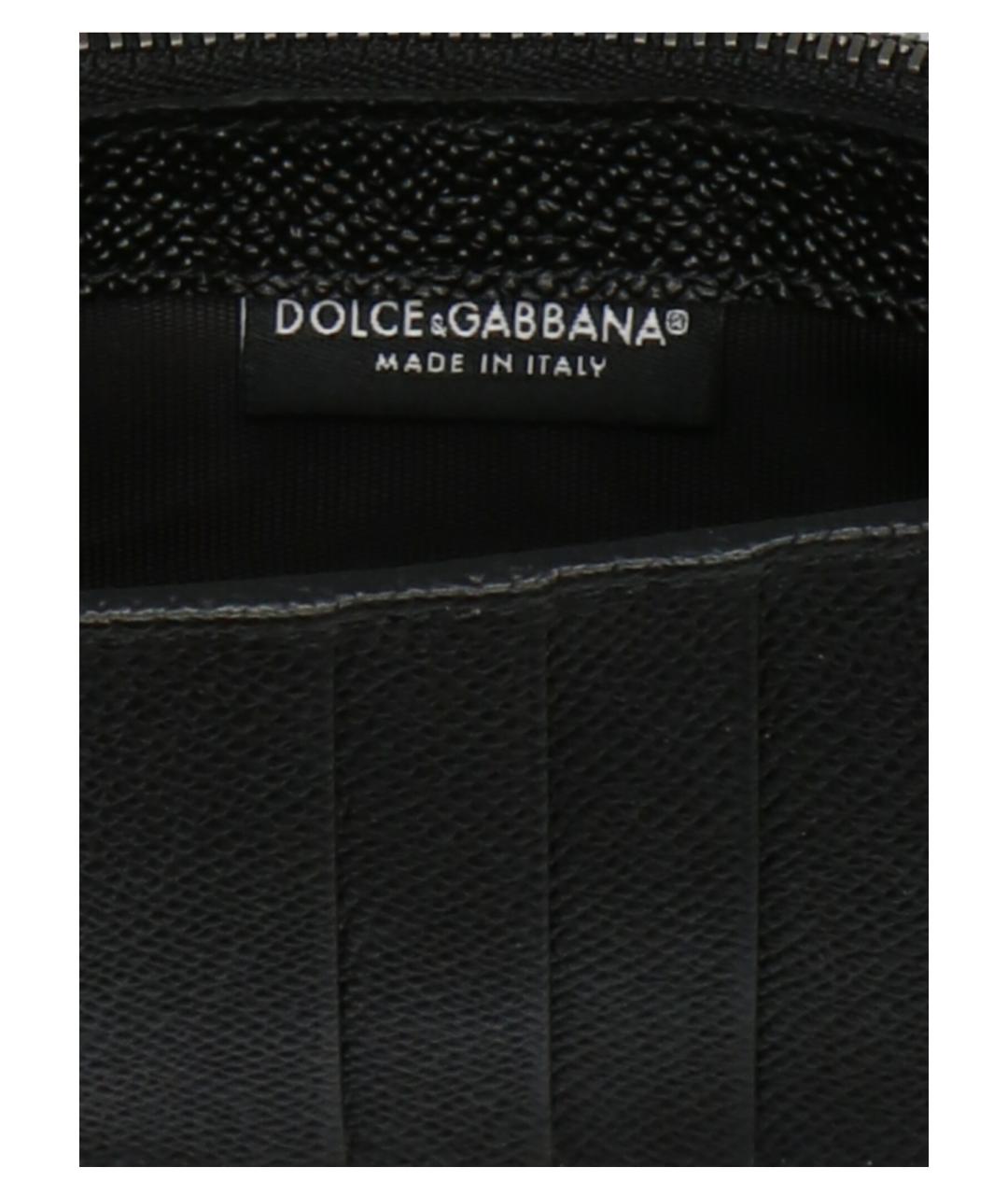 DOLCE&GABBANA Черный кожаный кошелек, фото 3