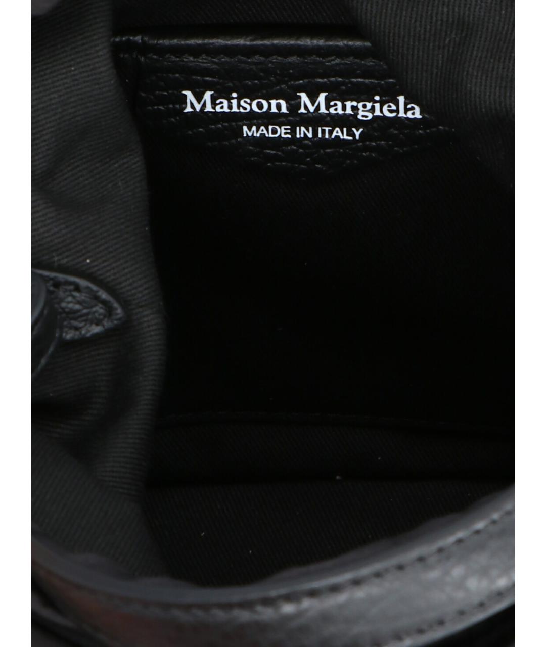 MAISON MARGIELA Черная кожаная сумка тоут, фото 3