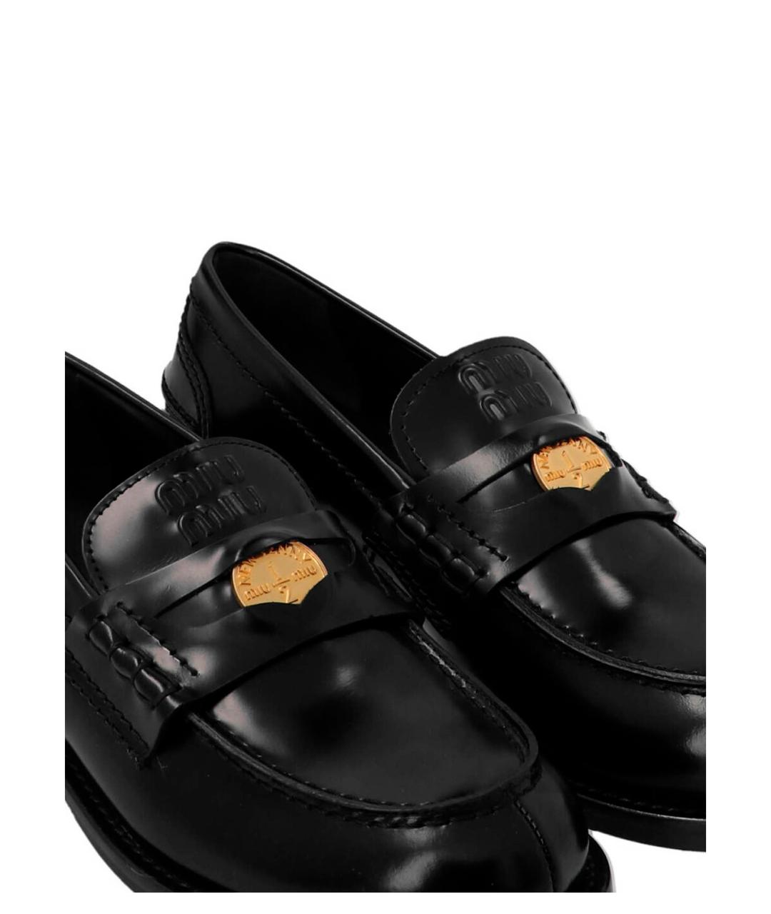 MIU MIU Черные кожаные лоферы, фото 2