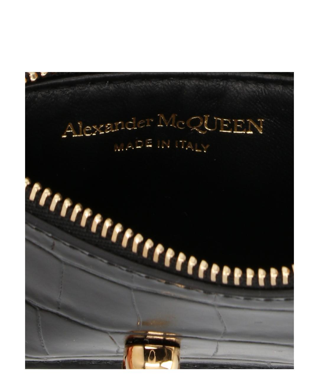 ALEXANDER MCQUEEN Черный кожаный кардхолдер, фото 4