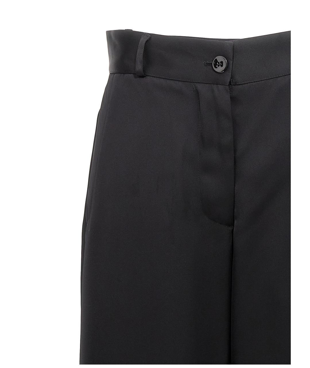 JIL SANDER Черные вискозные прямые брюки, фото 3