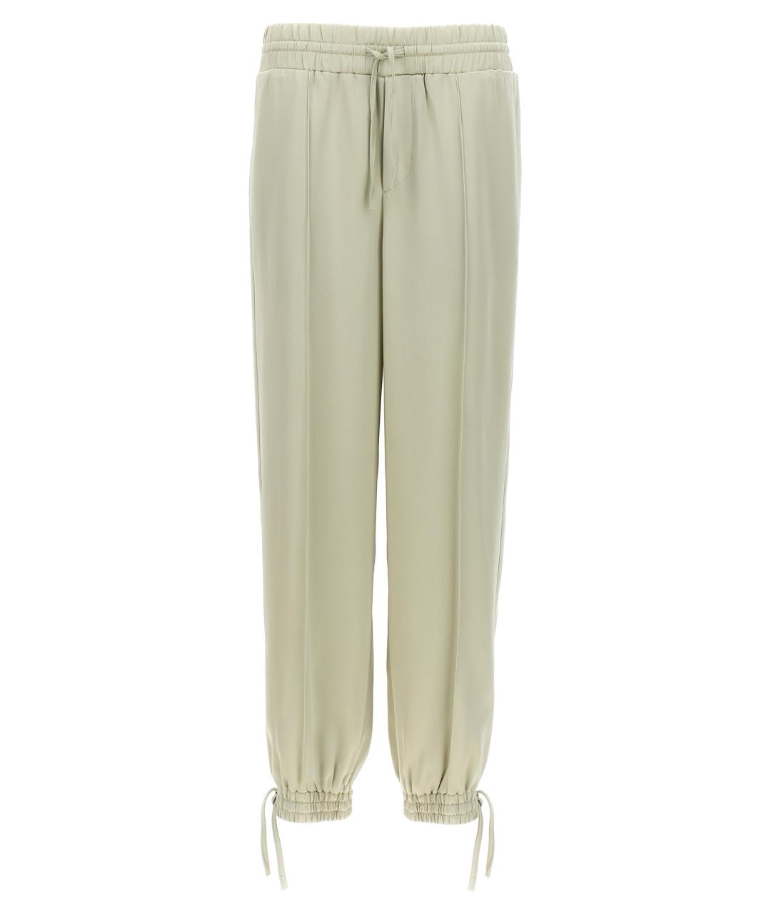 JIL SANDER Зеленые вискозные прямые брюки, фото 1